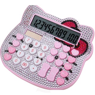 Hello Kitty calculadora de lujo Rhinestone cristal diamante calculadora Solar niñas calculadora (1)
