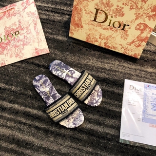 Diorsss D family - sandalias de algodón bordadas
