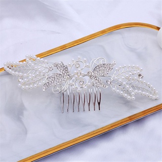 OFTENIOUS Luxury Wedding Hair Comb Elegant Wedding Hair Accessory Pearl Hair Pins Hair Jewelry Butterfly Women Girls Jewelry Brides and Bridesmaids (6)