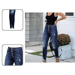 (nuevo) cómodos pantalones de mezclilla ripped hole borla lápiz jeans bolsillos streetwear