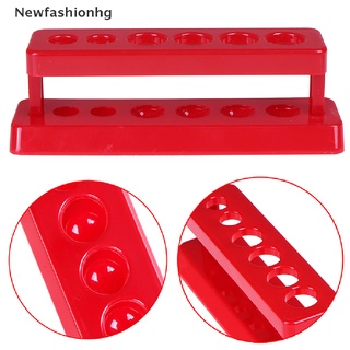 (newfashionhg) soporte de tubo de prueba de laboratorio 6 agujeros estante de plástico rojo soporte burette soporte estante a la venta
