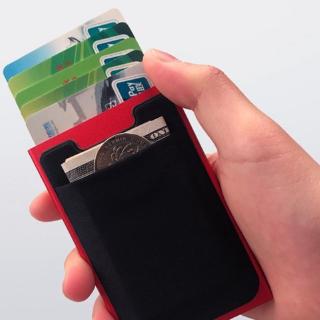 hombres slim fibra de carbono titular de la tarjeta de crédito rfid bloqueo de metal cartera clip de dinero (3)