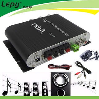 Con fuente de alimentación 12V3A + Cable de Audio Lepy LP-838 Hi-Fi amplificador de potencia del coche CH Digital Subwoofer reproductor de Audio estéreo