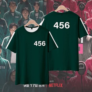 calamar juego camiseta de manga corta unisex tops netflix ronda seis casual suelto cosplay camiseta deportiva asequible asequible