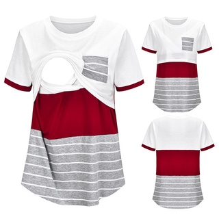 [xhsa]-camiseta de lactancia de manga corta de maternidad para mujeres/top para lactancia materna