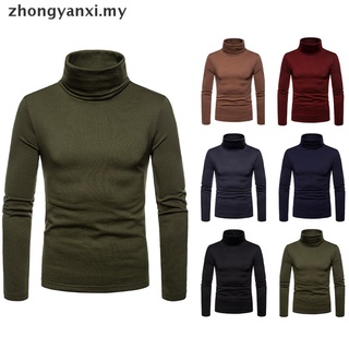 [Zhongyanxi] suéter de cuello alto de manga larga de algodón térmico para hombre, cuello alto, cuello de tortuga, invierno