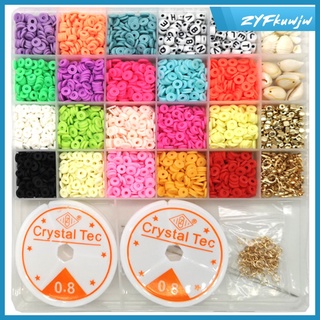 clay heishi beads flat round disc beads kit suelto espaciador cuentas 18 colores 6 mm