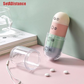 Setadistance - caja de pastillas para medicina de viaje, dispensador de pastillas, organizador de pastillas, tableta, caja de pastillas