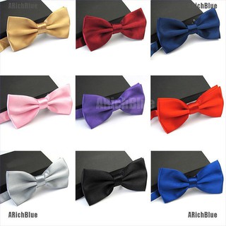 Arichblue - corbata de satén para hombre, diseño clásico, Color sólido, ajustable