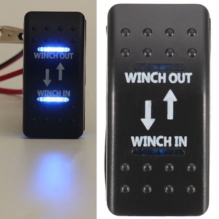 12V 20A Winch En Hacia Fuera (Encendido)-OFF-(ON) Momentáneo Interruptor De Balancín Azul LED whywellvip