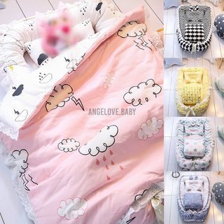 bebé sueño nido cama almohada edredón algodón transpirable dormir cuna niño (1)