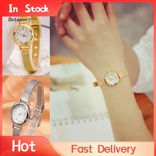 reloj de pulsera de cuarzo delgado con incrustaciones de diamantes de imitación para mujer