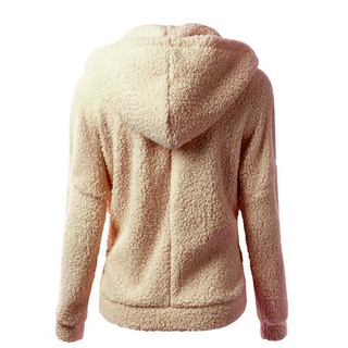 Beauty1 mujeres con capucha suéter abrigo invierno cálido lana cremallera abrigo algodón abrigo Outwear (7)