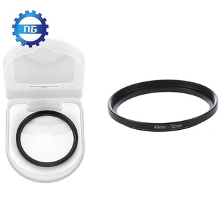 1 Psc Metal 49 mm-52 mm paso hacia arriba anillo de filtro adaptador y 1 cámara Digital 49 mm Protector Ultra violeta filtro de lente UV