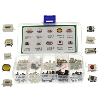 foxyy 250 Unids/Lote Interruptor Táctil/Micro/Botones Pulsadores Interruptores De 10 Tipos Surtidos Kit Para De Parche DIY (9)