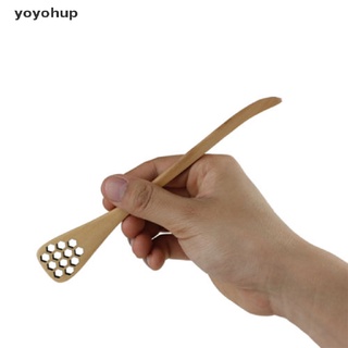yoyohup 1pc biónico de madera natural de miel dipper drizzler servidor mezcla palo cuchara saludable co