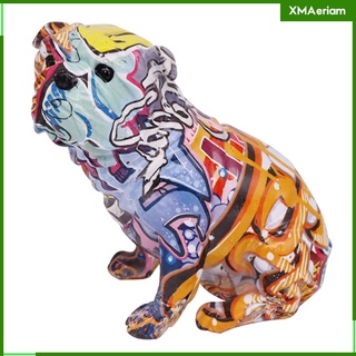 resina colorido bulldog perro estatua adornos arte hogar decoración escultura presente
