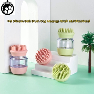 HTHT Pet Silicone Bath Brush Dog Massage Brush Multifunctional Storage Shampoo Bath Liquid Bath Dog Brush celebrate