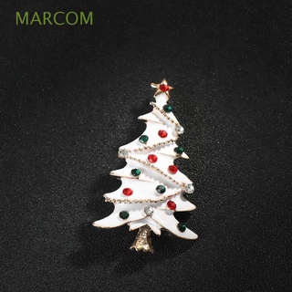 marcom precioso árbol de navidad diseño de diamantes de imitación collar pin broche mujeres regalo decoración de vacaciones moda joyería aleación bufanda hebilla/multicolor