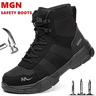 Magnum zapatos de seguridad botas de seguridad Anti-aplastamiento Anti-Piercing zapatos de senderismo de corte medio de acero puntera pareja zapatos de trabajo hombres mujeres botas tácticas zapatos de soldadura zapatos de senderismo G8p1