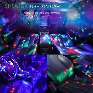 shoogii mini música sensor de sonido decoración auto interior coche atmósfera luces nuevo usb poder led disco mágico etapa efecto rgb lámpara