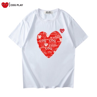 Pla-Y nueva marca de moda de manga corta impresa suelta camiseta de algodón con el mismo estilo para hombres Y mujeres