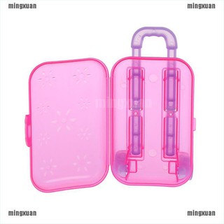 Mingxuan1: caja de equipaje miniatura, maleta de viaje transparente, para decoración de casa de muñecas (3)