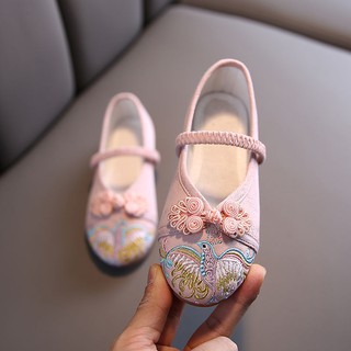 Zapatos de tela para niñas/zapatos de Hanfu bordados/estilo de Hanfu