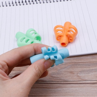 3 pzs soporte de silicona con agarre de dos dedos para lápices para bebés/aprender herramientas de escritura/bolígrafo de escritura (3)