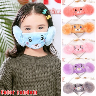 lavable niños cubierta de la cara diseño de la oreja de dibujos animados oso lindo de felpa orejeras cubierta de la boca para los niños