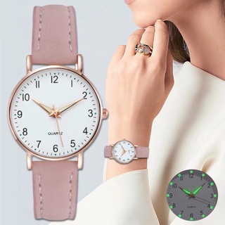 Nuevas señoras Simple Retro esmerilado correa de cuero Digital Dial luminoso reloj de cuarzo/niñas minimalista Casual relojes de pulsera/versión Ins estilo moda relojes de alta calidad
