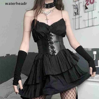 (waterheadr) 1pcs gótico oscuro encaje mujer cintura corsé cinturón ancho de cuero de la pu cinturones de vestir en venta