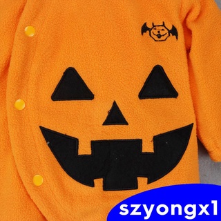 ¡mejor Venta! Mameluco con capucha para bebé Manga larga ropa Halloween calabaza monos 70