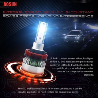AOSUN 1 par TXVSO8 H7 COB bombillas LED para faros delanteros 110W 20000LM luces blancas de haz alto bajo (8)