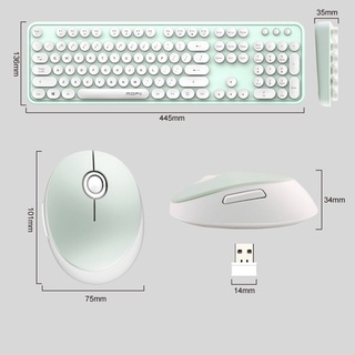 combo de teclado inalámbrico y ratón, teclado colorido, lindo teclado retro