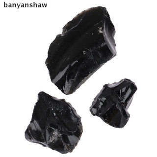 banyanshaw 1pcs natural crudo cristal obsidiana cuarzo piedras negras colgante joyería co