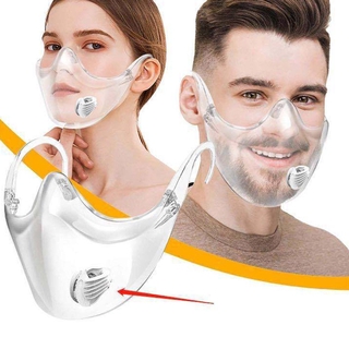 Máscara Facial Transparente reutilizable con Válvula Transparente visible