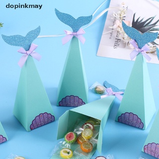 dopinkmay 10pcs sirena candy box bolsa de papel baby shower cumpleaños boda fiesta suministros co