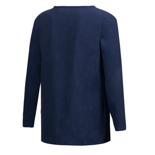 Kurta suelta de manga larga Casual camisa de los hombres estilo botón diseño Baju Raya: Kemeja Color puro transpirable camisa (6)