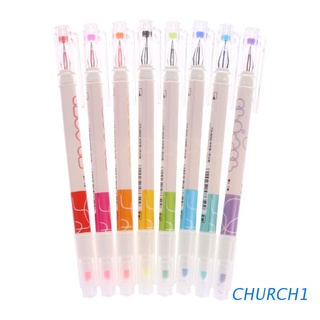 iglesia 8pcs doble cabeza dibujo marca fluorescente pluma lindo arte marcador marcador