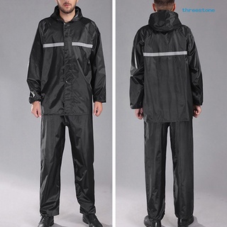 2Pcs hombres a prueba de viento reflectante con capucha impermeable pantalones al aire libre ciclismo lluvia traje