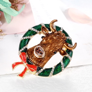 dodysin Rhinestone Brooch Christmas Deer Head Brooch Clothing Decorative Accessories (4)