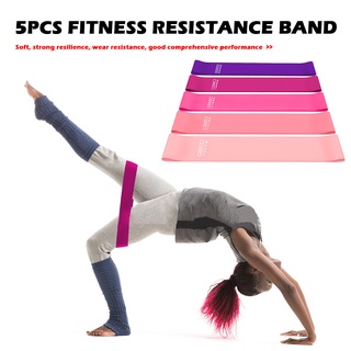 ready 5pcs fitness yoga banda de resistencia entrenamiento de fuerza elástico gimnasio deportes cinturón