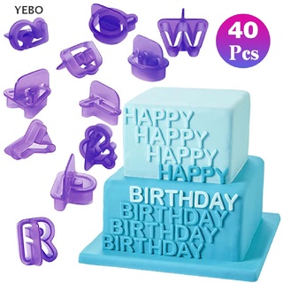 [yebo] 40pcs digital alfabeto letra número fondant pastel galletas molde para hornear galletas