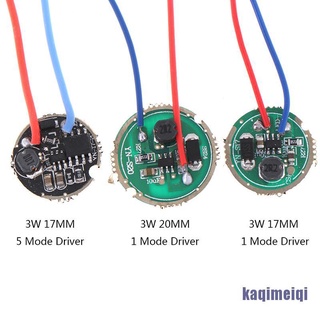 [Kaqi] 1Pc 3W controlador LED 17mm/20mm DC3.7V 1 modo 5 modo LED linterna controlador EIQA