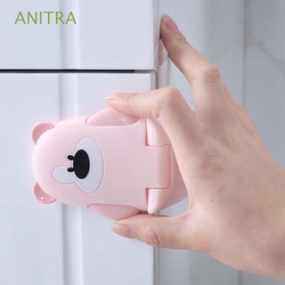 ANITRA Multi-function Cabinet Locks Security Cartoon Right-angle Lock Baby Refrigerator Safe Furniture Anti-pinch Hand Kids Toilet Lock/Multicolor