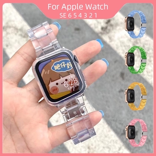 Correa para Apple Watch Band Series 6 SE 5 4 321 transparente para Iwatch pulsera 38 mm 40 mm 42 mm 44 mm accesorios de correa de reloj