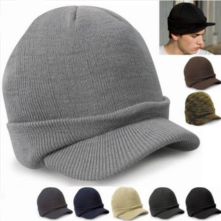 Hombres/mujeres cálido de punto de lana Casual pico sombrero de punto gorra para otoño invierno