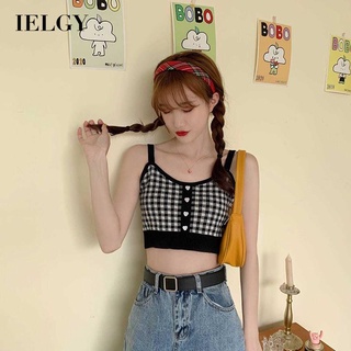 IELGY plaid camisole with a summer design tube top and short top for outer wear