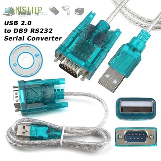 ANSHIP Powerful USB to 9 Pin Durable Translucent Serial Adapter Cable Female Adapter Efficient COM Port RS232
